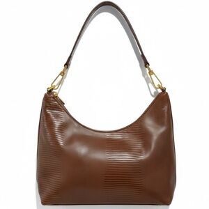 Maurizio Taiuti Genuine Italian Brown Crocodile Leather Classic Handbag